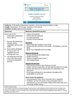 Eat More Vegetables and Fruit