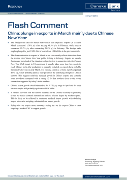 Flash Comment - China: plunge in exports in March mainly due to