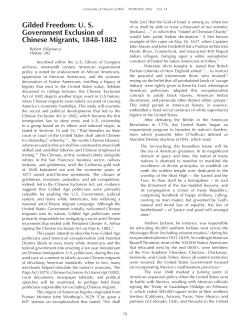 Gilded Freedom: U. S. Government Exclusion of Chinese Migrants
