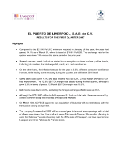 Quarterly report - El Puerto de Liverpool: Relaci&oacute;n con Inversionistas