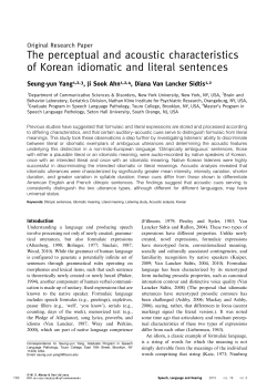 The perceptual and acoustic characteristics of