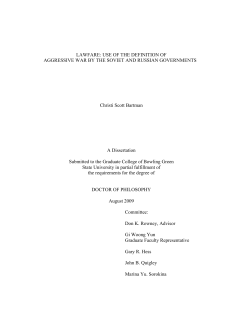 Lawfare: Use of the Definition of Aggressive War by the Soviet and