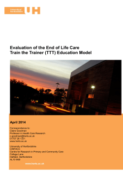 Evaluation of the End of Life Care Train the Trainer (TTT) Education