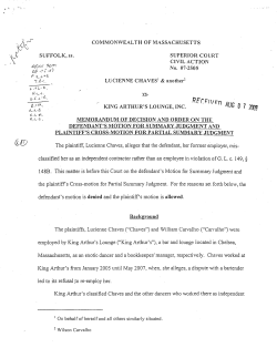 Chavez v. King Arthur`s Lounge - Boston Employment Attorney Blog