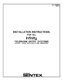 INSTALLATION INSTRUCTIONS FOR ALL INFINITY TELEPHONE