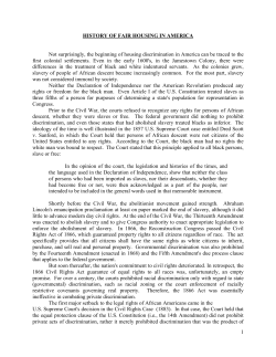 1 HISTORY OF FAIR HOUSING IN AMERICA Not surprisingly, the