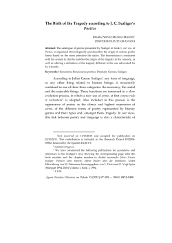 The Birth of the Tragedy according to J. C. Scaliger`s Poetics
