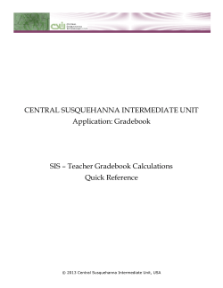 SIS - Teacher Gradebook Calculations