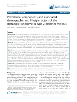 Prevalence, components and associated demographic and lifestyle