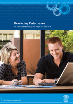 Developing Performance: An implementation guide for public servants