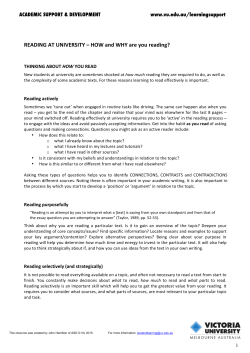 ASD Reading at university - How and why are you reading