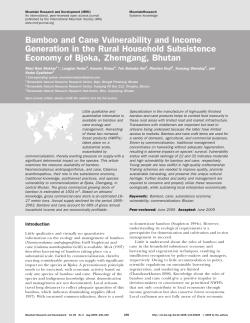 Bamboo and Cane Vulnerability and Income Generation in the Rural