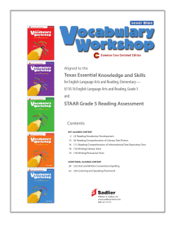 Texas Essential Knowledge and Skills STAAR Grade 5 Reading