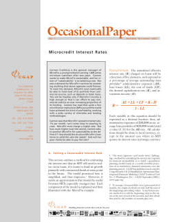 Microcredit Interest Rates