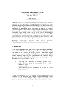 Parenthetical main clauses &ndash; or not