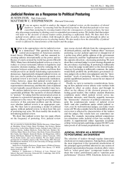 Judicial Review as a Response to Political Posturing