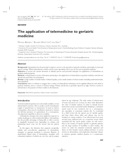 The application of telemedicine to geriatric