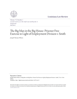 The Big Man in the Big House: Prisoner Free Exercise in Light of