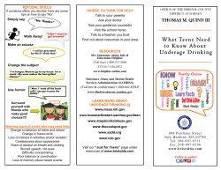 Brochure: What Teens Need to Know About Underage Drinking