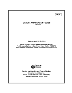 GANDHI AND PEACE STUDIES