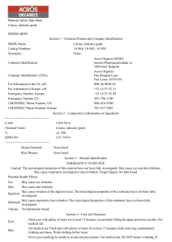 Material Safety Data Sheet Litmus, indicator grade MSDS# 80093