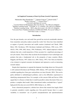 Empirical Taxonomy of Start-Up Firms Growth Trajectories