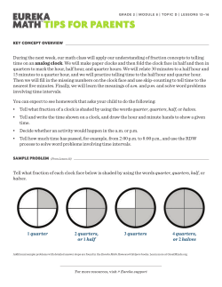Tell what fraction of each clock face below is shaded by using the
