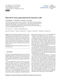 Dust devil vortex generation from convective cells