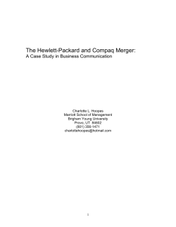 The Hewlett-Packard and Compaq Merger