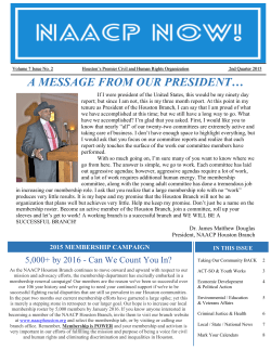 A MESSAGE FROM OUR PRESIDENT&hellip;