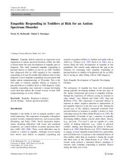 Empathic Responding in Toddlers at Risk for an Autism Spectrum
