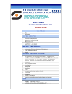Banking Code Rules