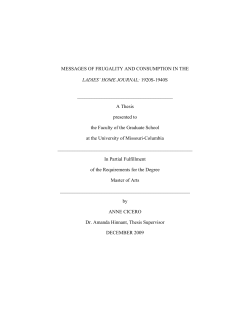 1 MESSAGES OF FRUGALITY AND CONSUMPTION IN THE