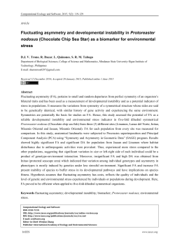 Fluctuating asymmetry and developmental instability in Protoreaster