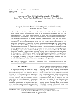Assessment of Some Soil Fertility Characteristics of Abakaliki Urban