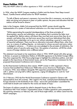 Peace Petition 1932