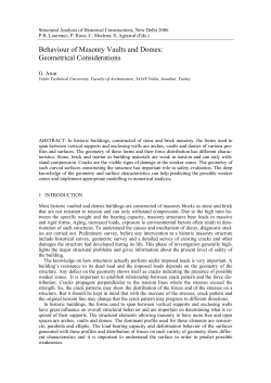 Behaviour of Masonry Vaults and Domes: Geometrical Considerations