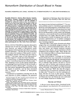 Nonuniform Distribution of Occult Blood in Feces
