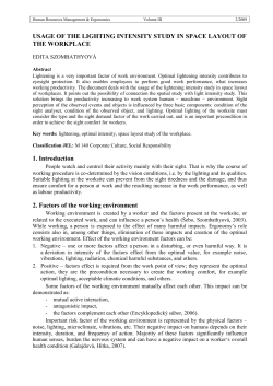 USAGE OF THE LIGHTING INTENSITY STUDY IN SPACE LAYOUT