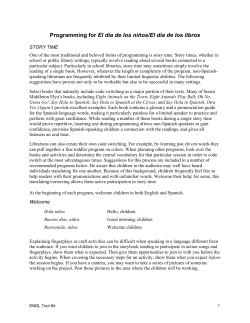 Programming for El d&iacute;a de los ni&ntilde;os/El d&iacute;a de los libros