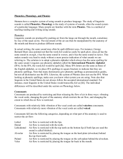 Phonology and Phonetics