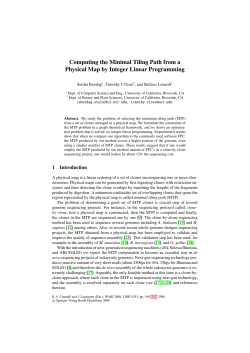 Computing the Minimal Tiling Path from a Physical Map by Integer