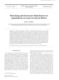 Bleaching and hurricane disturbances to