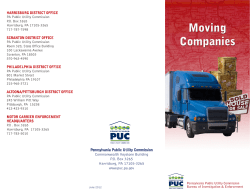 Moving Company Brochure - Pennsylvania Public Utility Commission
