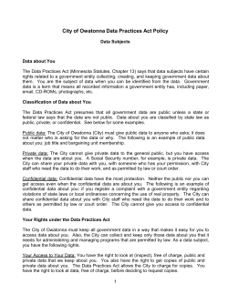 City of Owatonna Data Practices Act Policy