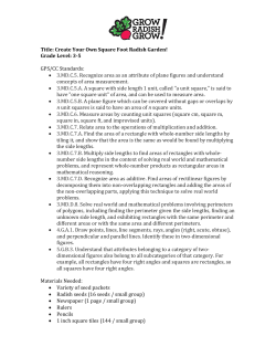 Title: Create Your Own Square Foot Radish