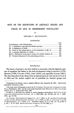 note on the definitions of abstract groups and fields by sets of