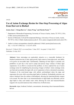 Use of Anion Exchange Resins for One