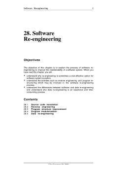 28. Software Re-engineering - Systems, software and technology