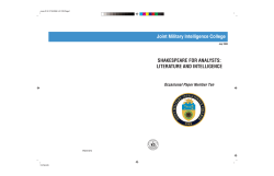 SHAKESPEARE FOR ANALYSTS - National Intelligence University